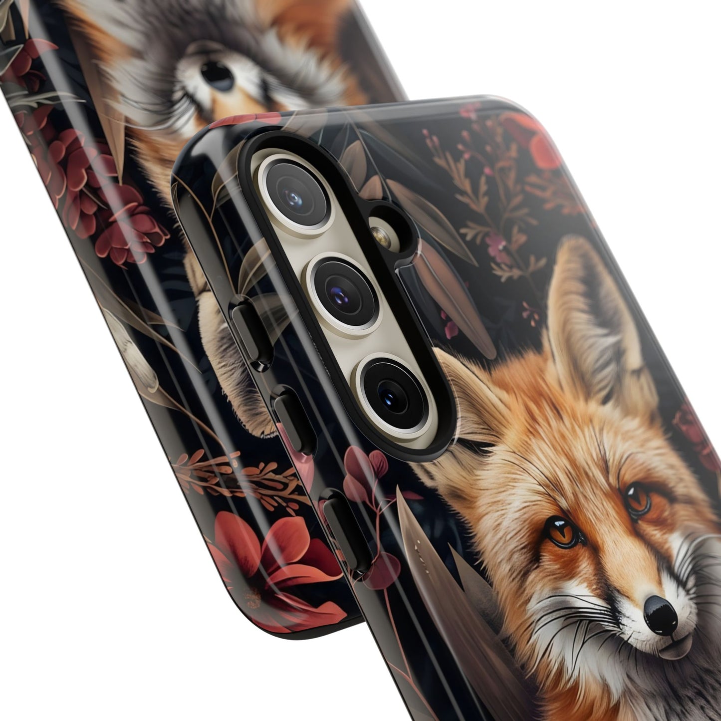 Fox Floral Phone Case, Tough Cases for Animal Lovers, Nature Themed Gift, Cute Phone Cover, Wild Fox Protector