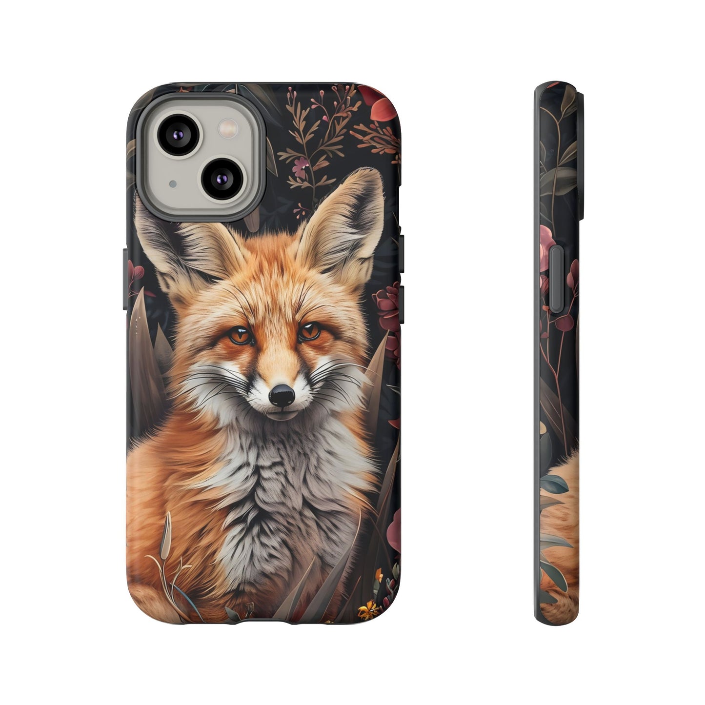 Fox Floral Phone Case, Tough Cases for Animal Lovers, Nature Themed Gift, Cute Phone Cover, Wild Fox Protector
