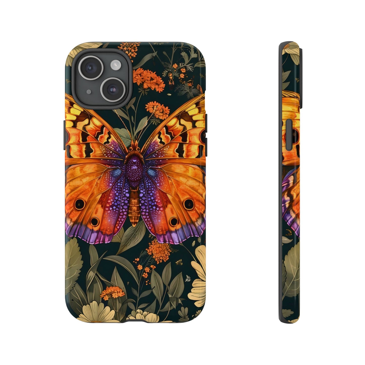 Butterfly Phone Case, Tough Cases for Nature Lovers, Vibrant Floral Design, Gift for Her, Cute Phone Accessories, Butterfly Artwork