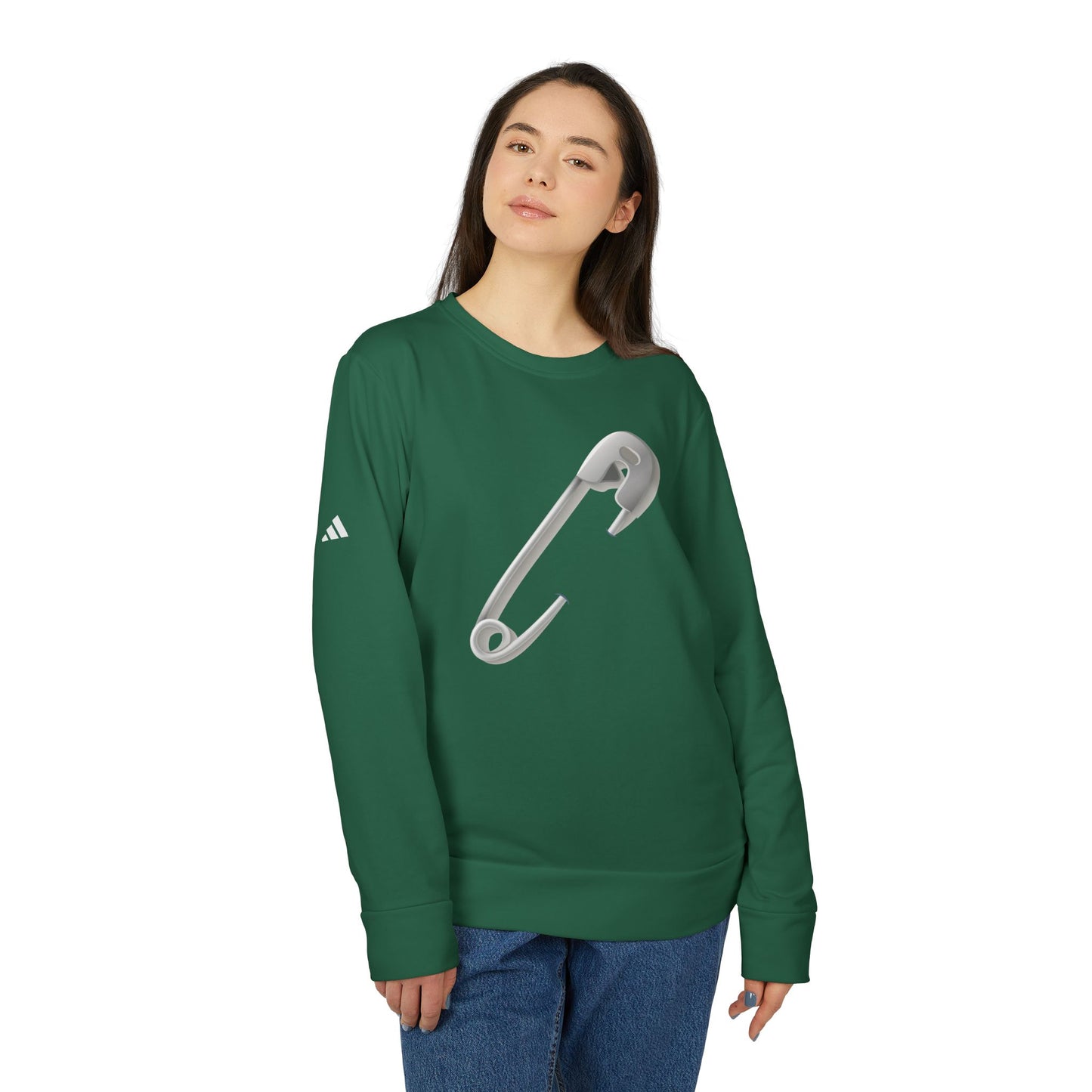 Unisex Fleece Crewneck Sweatshirt - Safety Pin Design - Cozy - Stylish - Perfect for Every Occasion