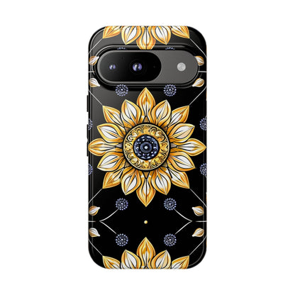 Floral Phone Case with Mandala Design, Tough Cases for iPhone & Samsung, Boho Style, Gift for Her, Unique Accessories