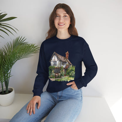 Unisex Heavy Blend™ Crewneck Sweatshirt - Streets of England - Iconic British Houses
