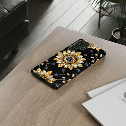 Floral Phone Case with Mandala Design, Tough Cases for iPhone & Samsung, Boho Style, Gift for Her, Unique Accessories