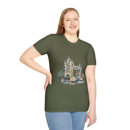 Unisex Softstyle T-Shirt - London Bridge - Iconic Landmark and Historical Beauty