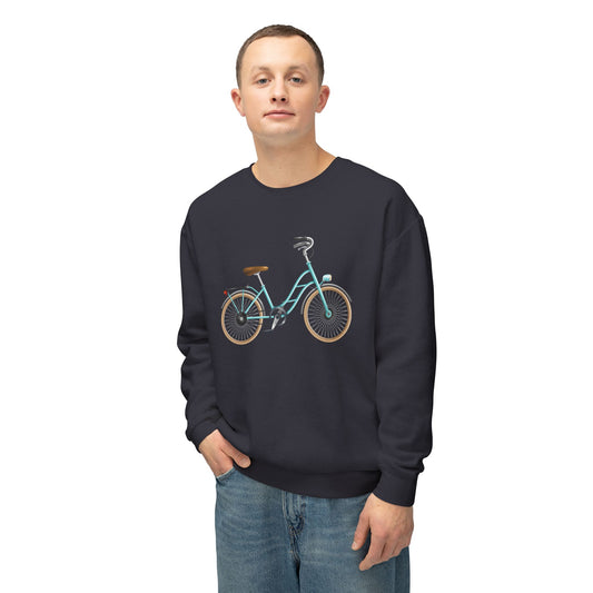Unisex Lightweight Crewneck Sweatshirt - Classic Bicycle Illustration - London Style
