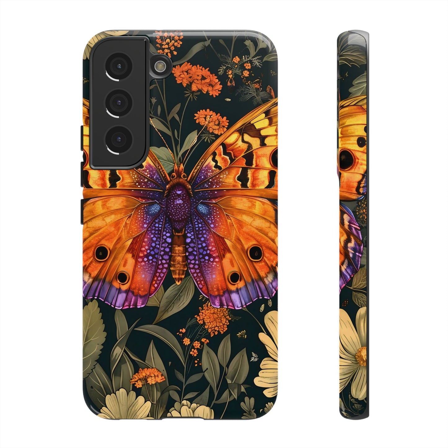 Butterfly Phone Case, Tough Cases for Nature Lovers, Vibrant Floral Design, Gift for Her, Cute Phone Accessories, Butterfly Artwork