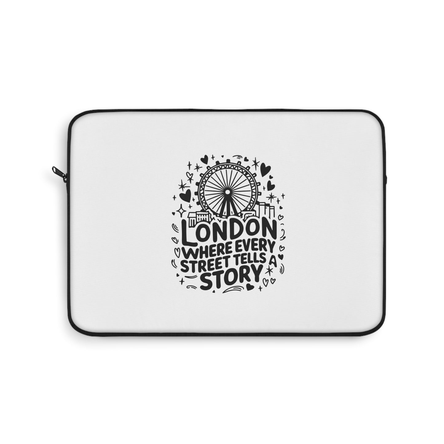London Travel Laptop Sleeve, Custom Sleeve for Laptops, Gift for Travelers, Computer Case, Stylish Tech Accessory