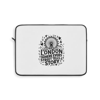 London Travel Laptop Sleeve, Custom Sleeve for Laptops, Gift for Travelers, Computer Case, Stylish Tech Accessory