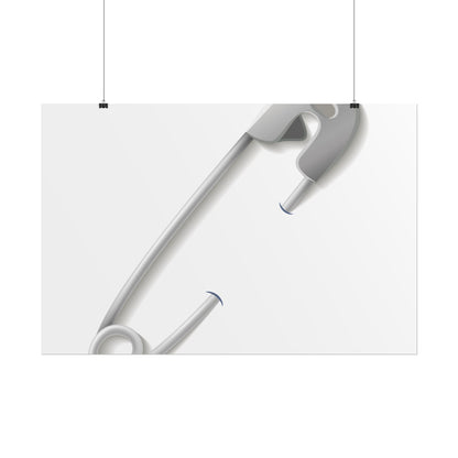 Minimalist Safety Pin Wall Art, Modern Decor, Unique Gift, Home Aesthetic, Art Print, Rolled Poster, Contemporary Interior Design