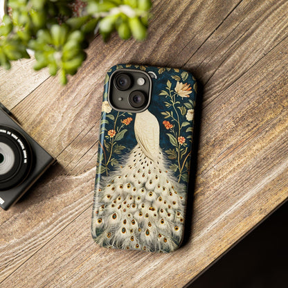 Elegant Peacock Phone Case, Floral Phone Cover, Tough Cases, Stylish Tech Gift, Nature Lover Accessory, Birthday Gift