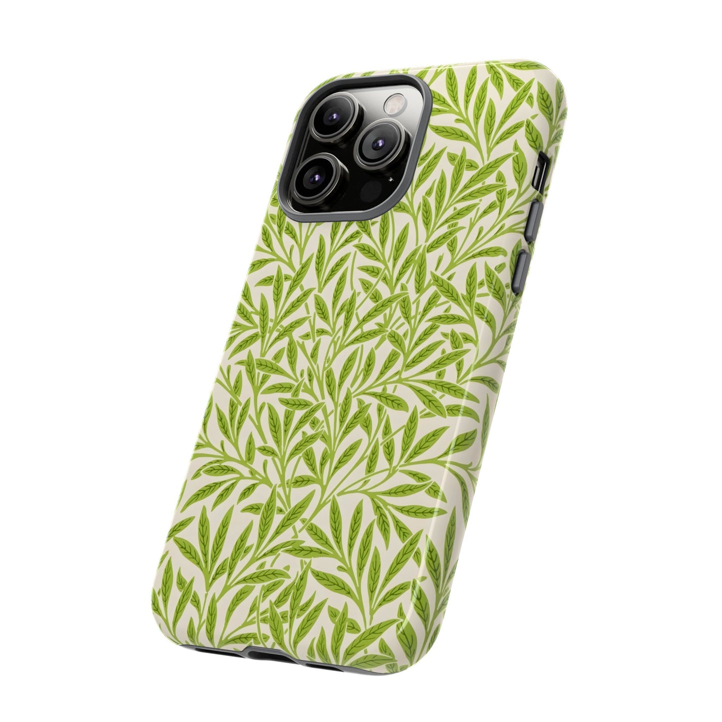 Green Leaf iPhone Case, Tough Cases, Botanical Phone Protection, Eco-Friendly Cover, Nature Lover Gift, Trendy Cell Phone Accessory