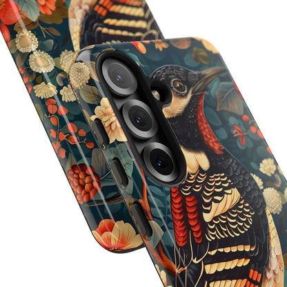 Nature-Inspired Phone Case with Floral Art, Tough Phone Cover, Protective Case, Gift for Nature Lovers, Unique Phone Accessory