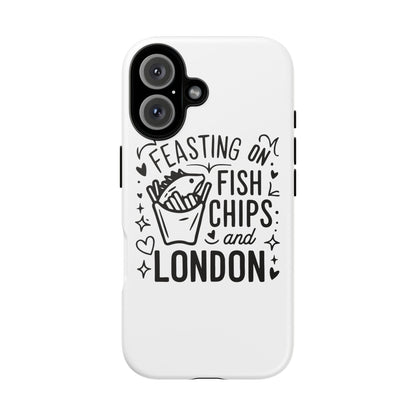 London Fish & Chips Phone Case | Fun Gift for Foodies, Travel Lovers, London Souvenir, Unique Accessories, Personalization Option