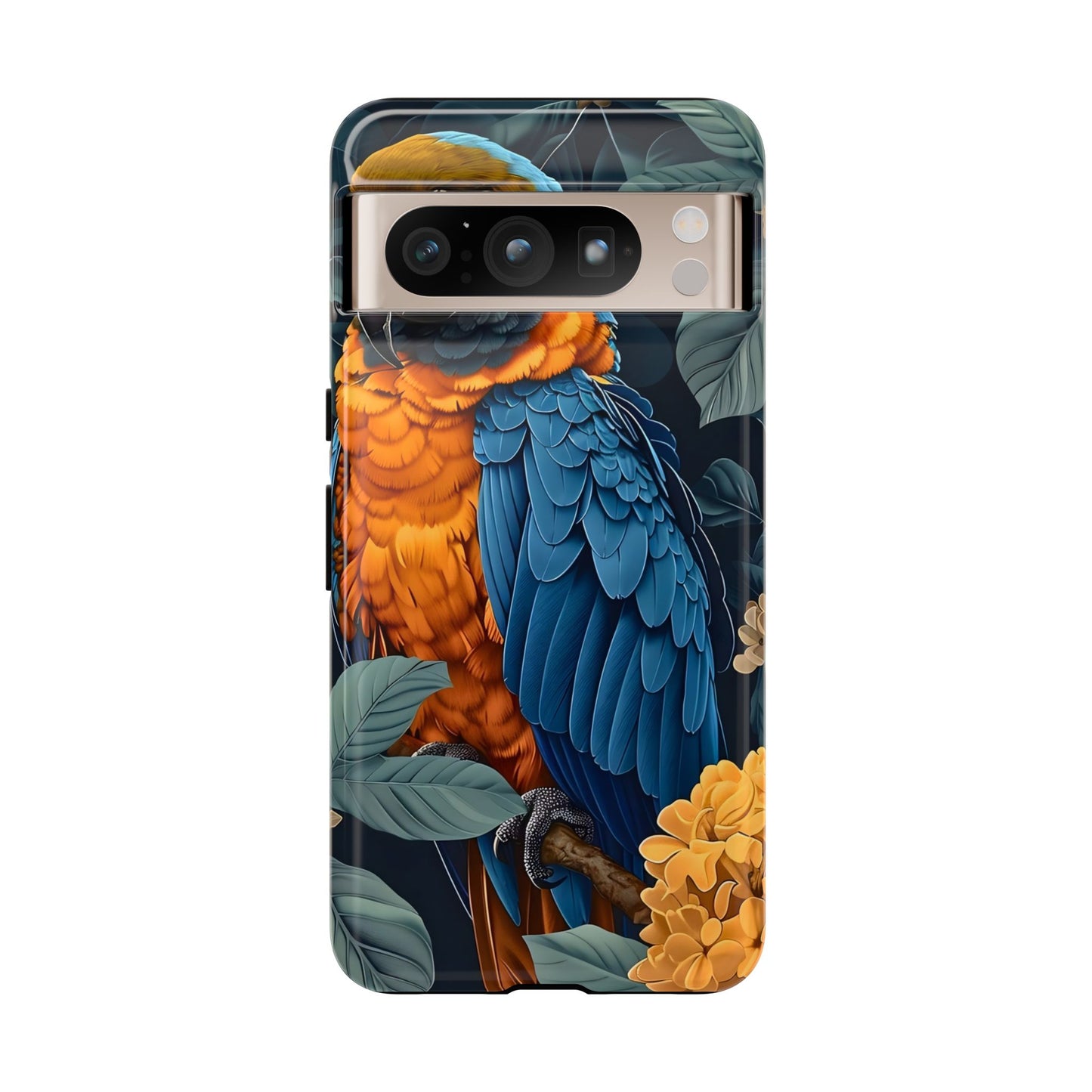 Tropical Parrot Phone Case - Tough Cases, Colorful Phone Cover, Nature Lover Gift, Floral Design, Bird Lover Accessory