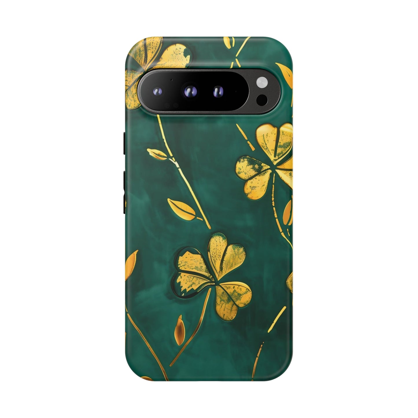 Floral Phone Case with Gold Accents, Tough Phone Cover, Stylish Phone Protector, Unique Gift for Her, Nature Lover Accessory