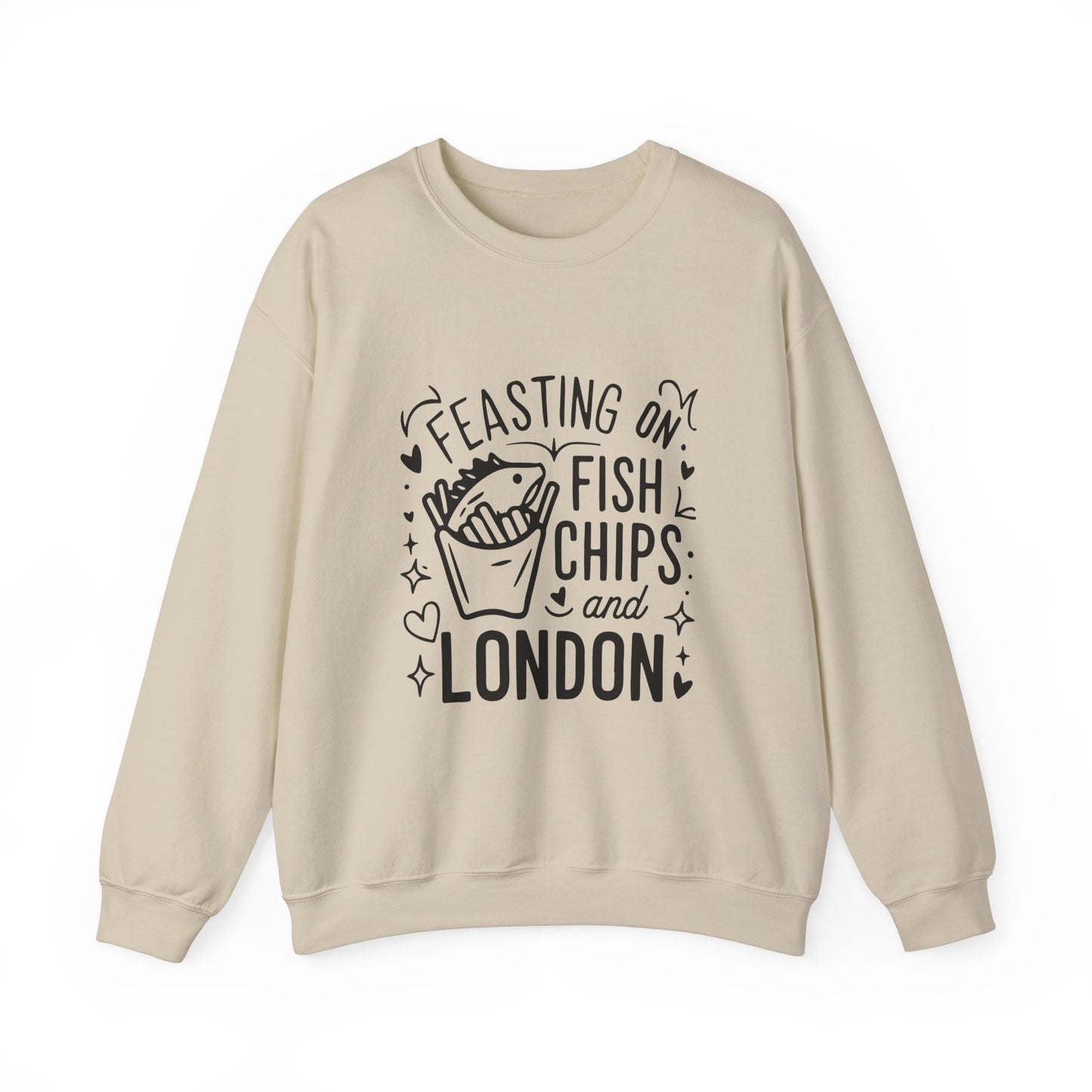 Unisex Heavy Blend™ Crewneck Sweatshirt Relaxed - Fish Chips and London