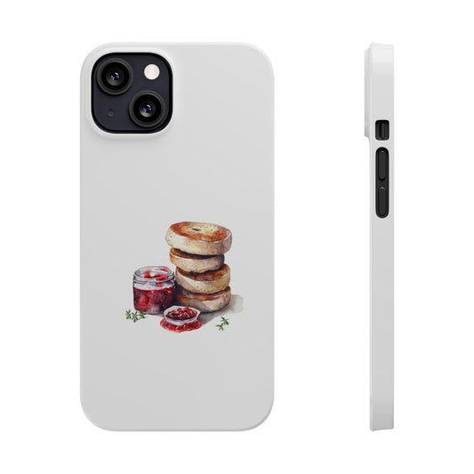 Artisan Bagel Phone Case, Cute Slim Phone Cover, Foodie Gift, Stylish Cell Case, Breakfast Lover's Accessory