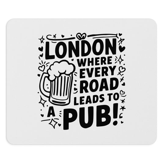 London Pub Mouse Pad, Perfect Gift for Beer Lovers, Office Decor, Unique Desk Accessory, London Themed Gift, Fun Home Office