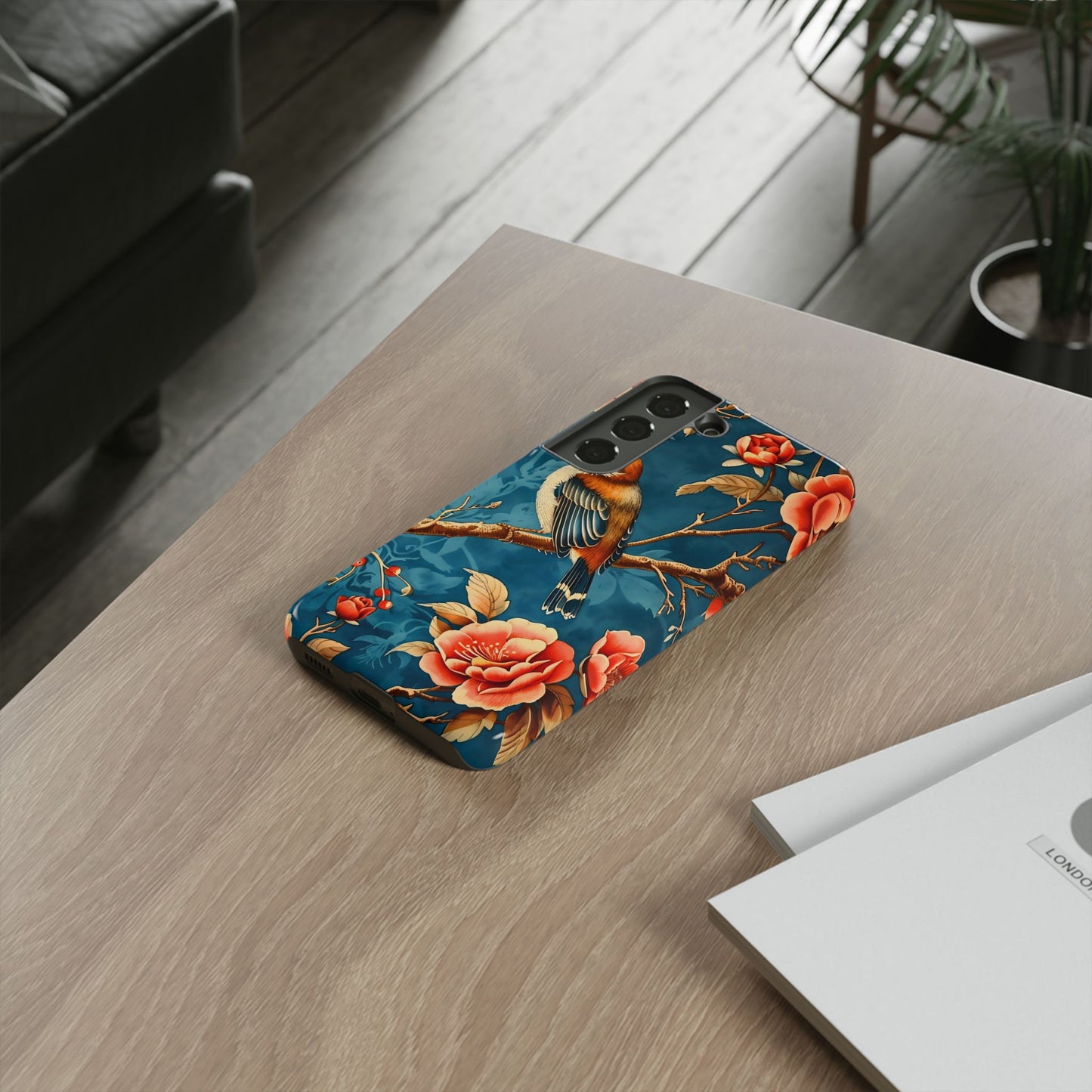 Bird & Floral Phone Case, Tough Cases for Nature Lovers, Gift for Her, Customizable Design, Vibrant Tech Accessories