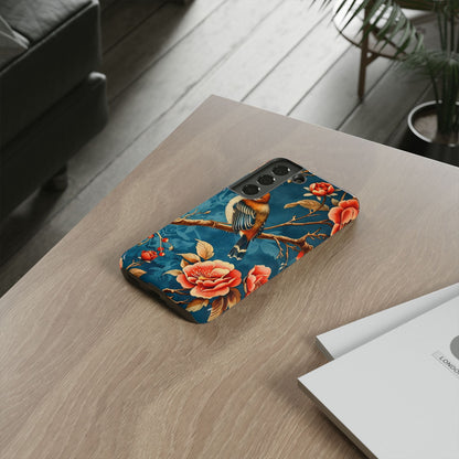 Bird & Floral Phone Case, Tough Cases for Nature Lovers, Gift for Her, Customizable Design, Vibrant Tech Accessories