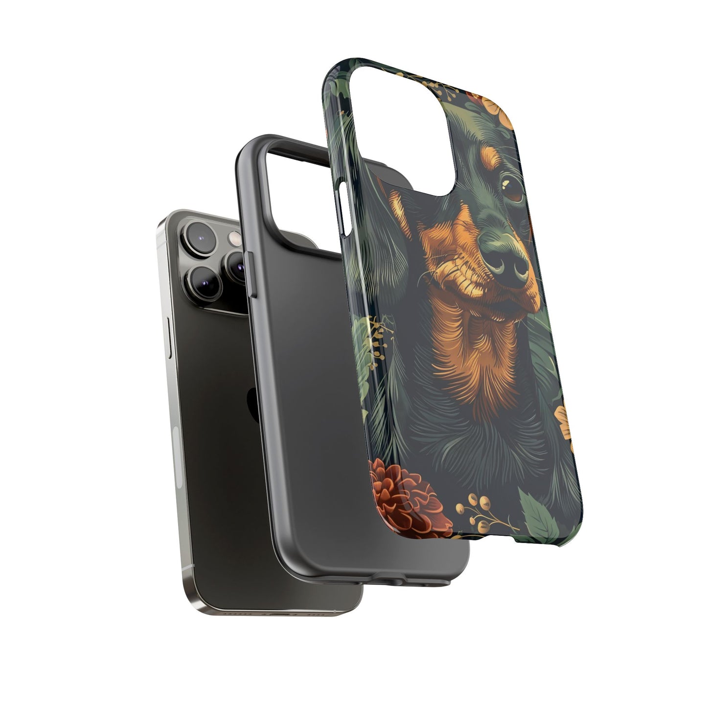 Dachshund Phone Case, Floral Pet Phone Cover, Dog Lover Gift, Tough Phone Case, Custom Dachshund Design, Unique Dog Owner Accessory