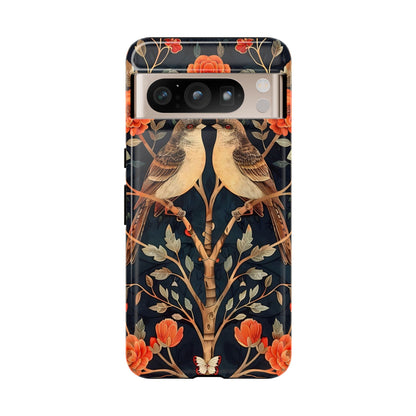 Floral Phone Case – Tough Cases with Bird Design, Unique Gift for Nature Lovers, Stylish Tech Accessory, Phone Cover, Artistic Case