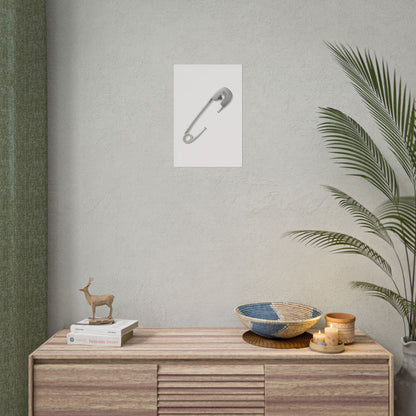 Minimalist Safety Pin Wall Art, Modern Decor, Unique Gift, Home Aesthetic, Art Print, Rolled Poster, Contemporary Interior Design