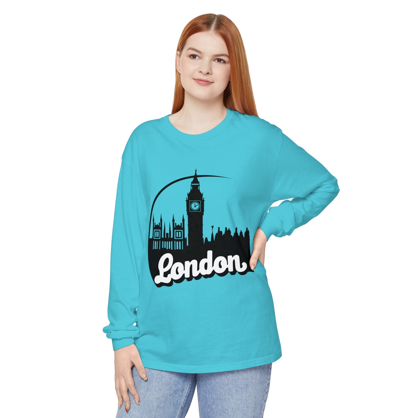 Unisex Garment-dyed Long Sleeve T-Shirt - Lovely London