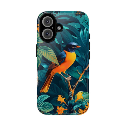 Tough Cases: Vibrant Bird Phone Case, Nature Lover Gift, Eco-Friendly Cover, Floral Design, Spring Decor