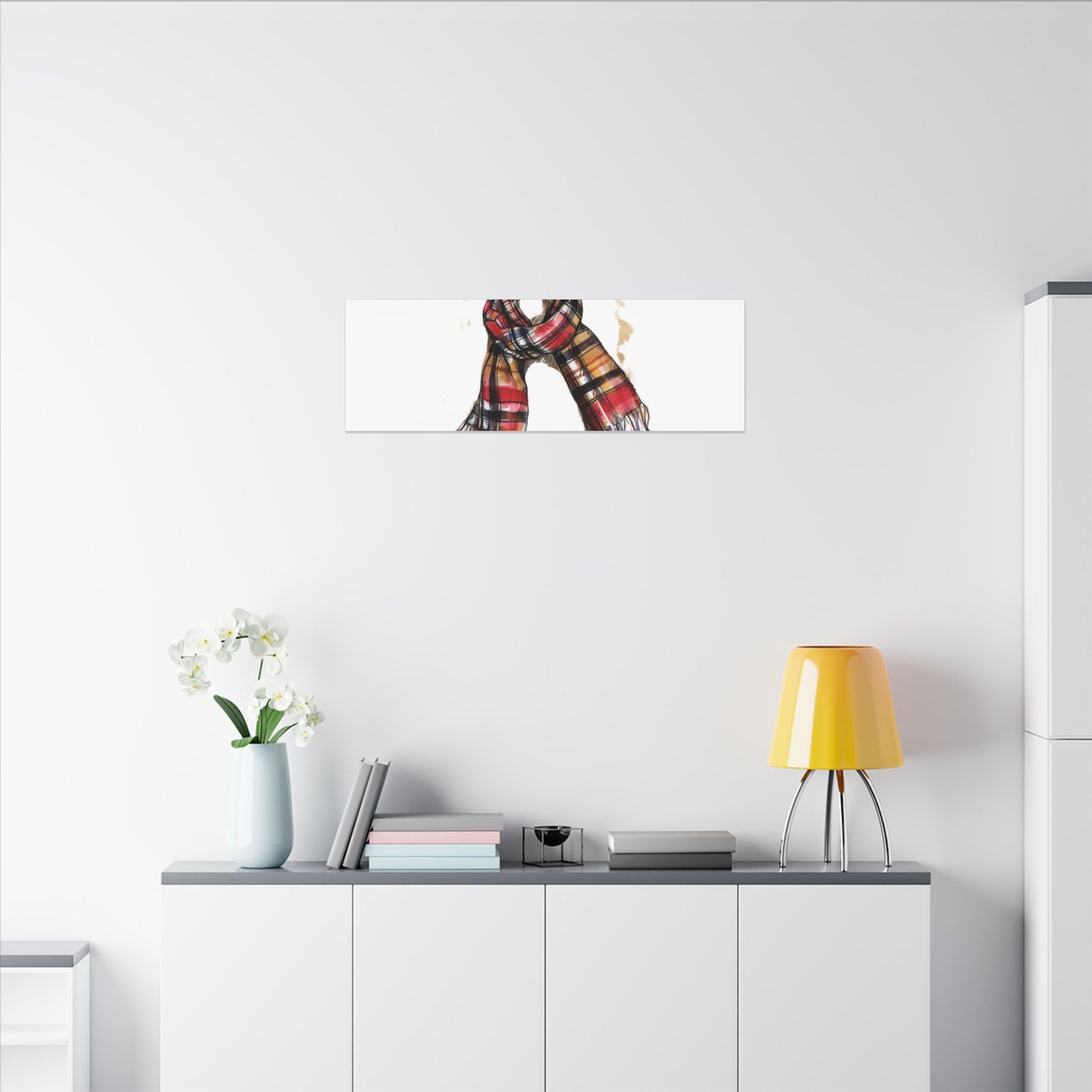 Autumn Scarf Canvas Art Print | Cozy Home Décor, Gift for Fall Lovers, Seasonal Wall Art, Unique Interior Design