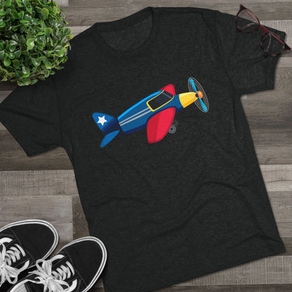 Vintage Airplane Illustration - Retro Aviation Cozy Unisex Tri-Blend Crew Tee