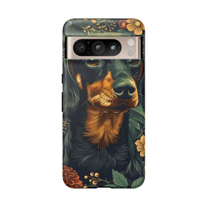Dachshund Phone Case, Floral Pet Phone Cover, Dog Lover Gift, Tough Phone Case, Custom Dachshund Design, Unique Dog Owner Accessory