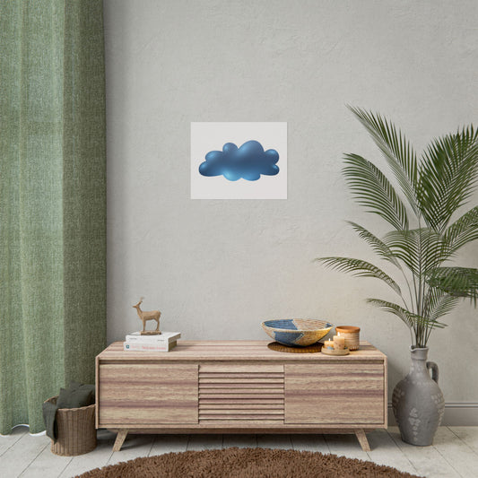 Blue Cloud Art Print, Minimalist Wall Decor, Kids Room Wall Art, Nursery Poster, Aesthetic Home Decor, Modern Art Print