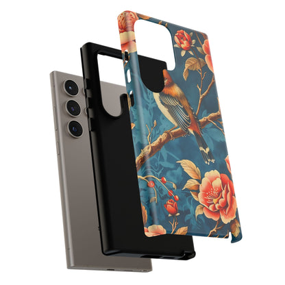 Bird & Floral Phone Case, Tough Cases for Nature Lovers, Gift for Her, Customizable Design, Vibrant Tech Accessories