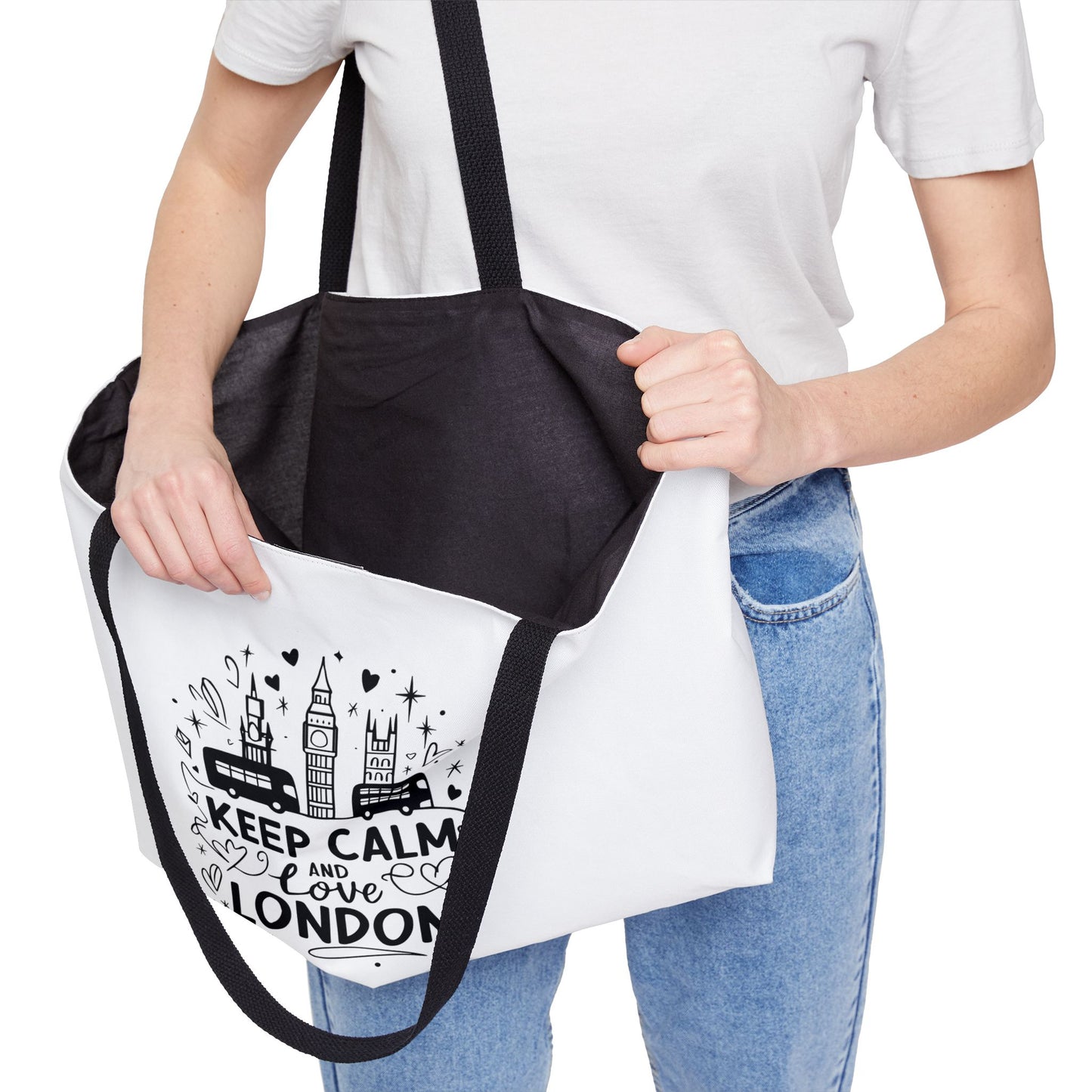 Keep Calm and Love London Weekender Tote Bag | Travel Bag, Canvas Tote, Shopping Bag, Gift for London Lovers, Vacation Accessory