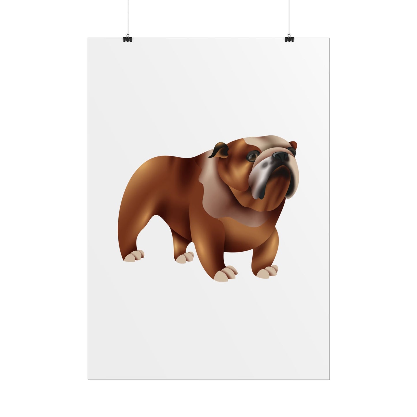 Bulldog Rolled Poster Art | Dog Lover’s Wall Decor | Unique Gift for Pet Owners | Living Room or Office Decor