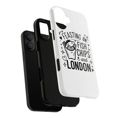 London Fish & Chips Phone Case | Fun Gift for Foodies, Travel Lovers, London Souvenir, Unique Accessories, Personalization Option