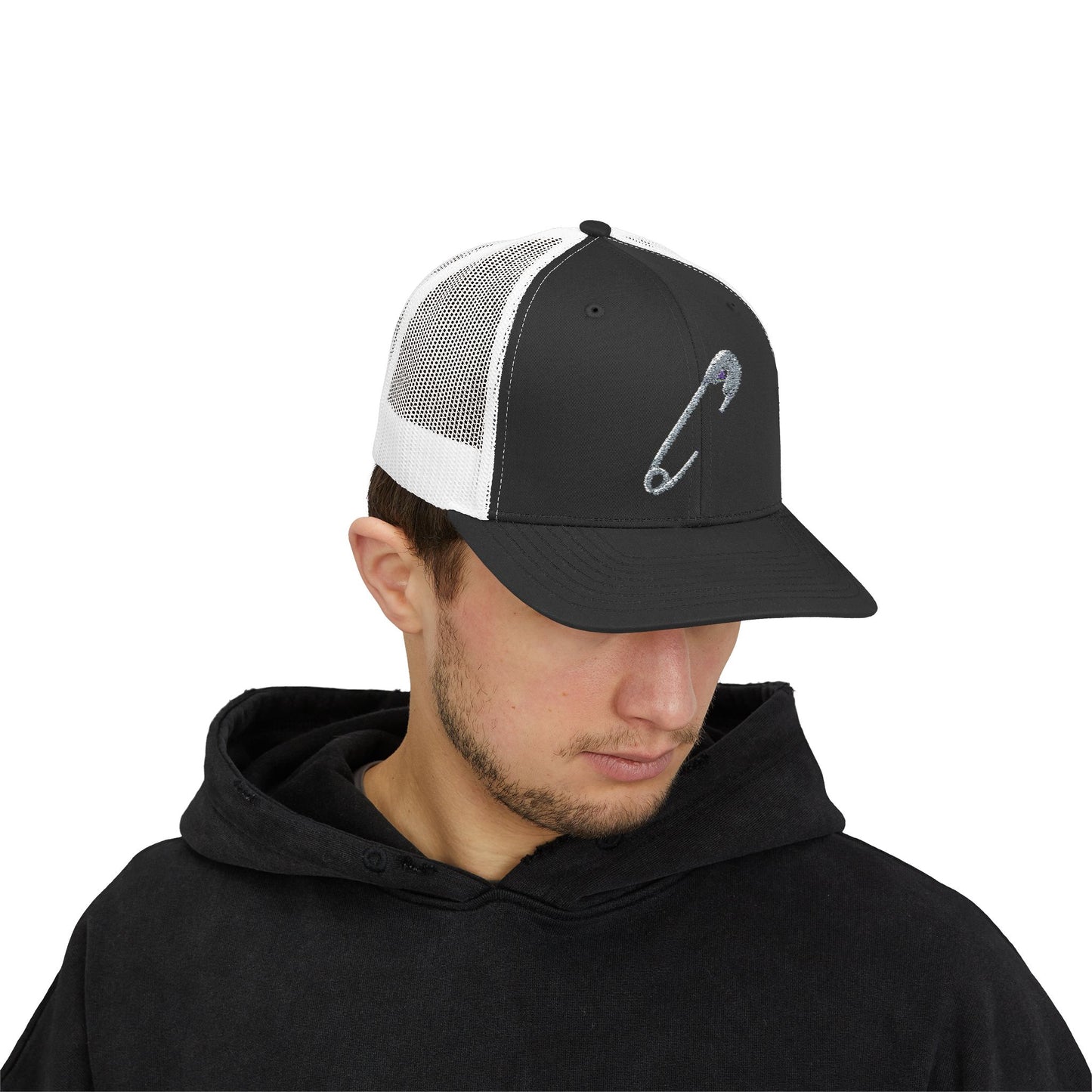 Trendy Statement Snapback Cap with Safety Pin Design, Gift for Fashion Lovers, Outdoor Adventures, Casual Style, Streetwear