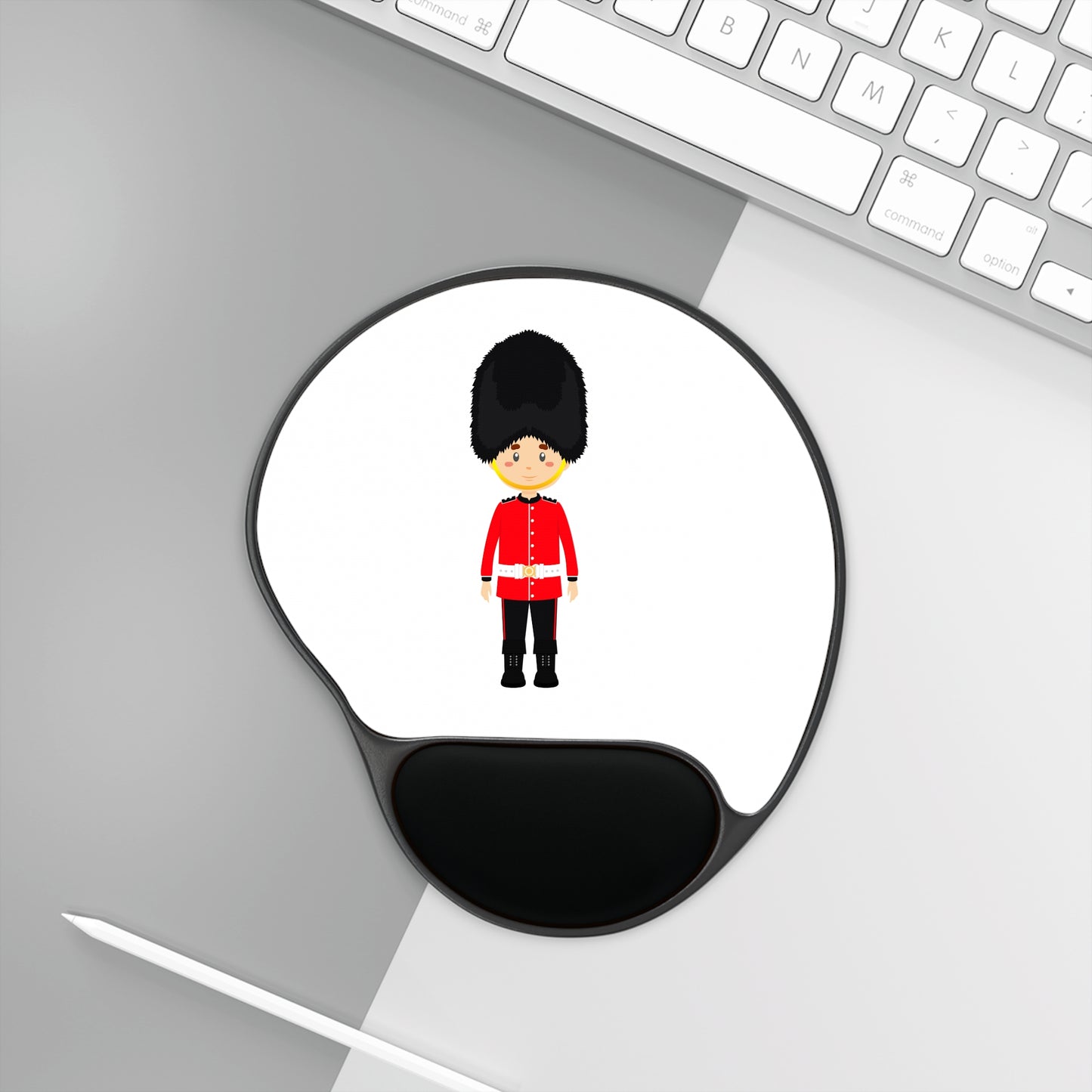 Whimsical Mouse Pad with Wrist Rest - Perfect for Home Office, Unique Gift, Cute Desk Accessory, British Guard Design