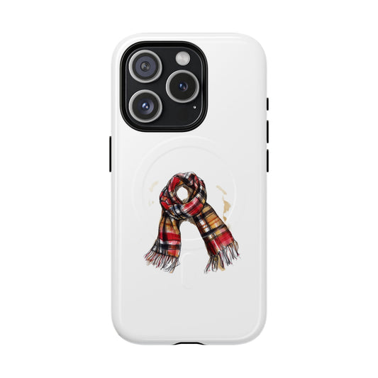 Stylish Tough Magnetic Phone Case - Fall Plaid Scarf Design, iPhone Accessories, Gift for Her, Cozy Autumn Decor, Seasonal Fashion