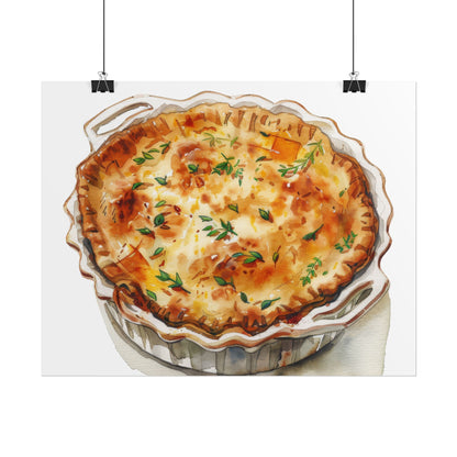 Delicious Quiche Rolled Posters for Kitchen Decor, Culinary Art, Foodie Wall Art, Gift for Chefs, Cooking Enthusiasts, Home Decor