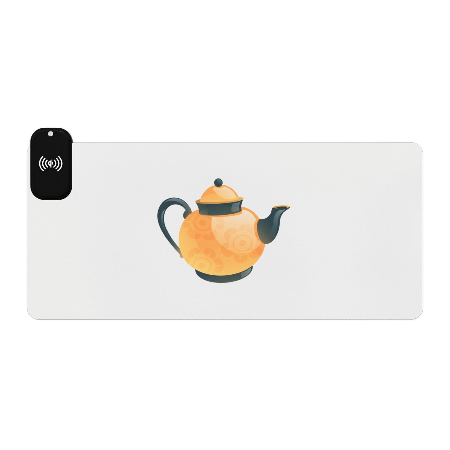 Gold Teapot - LED Gaming Mouse Pad with Wireless Charging – Perfect for Gamers, Desk Accessories, & Tech Lovers
