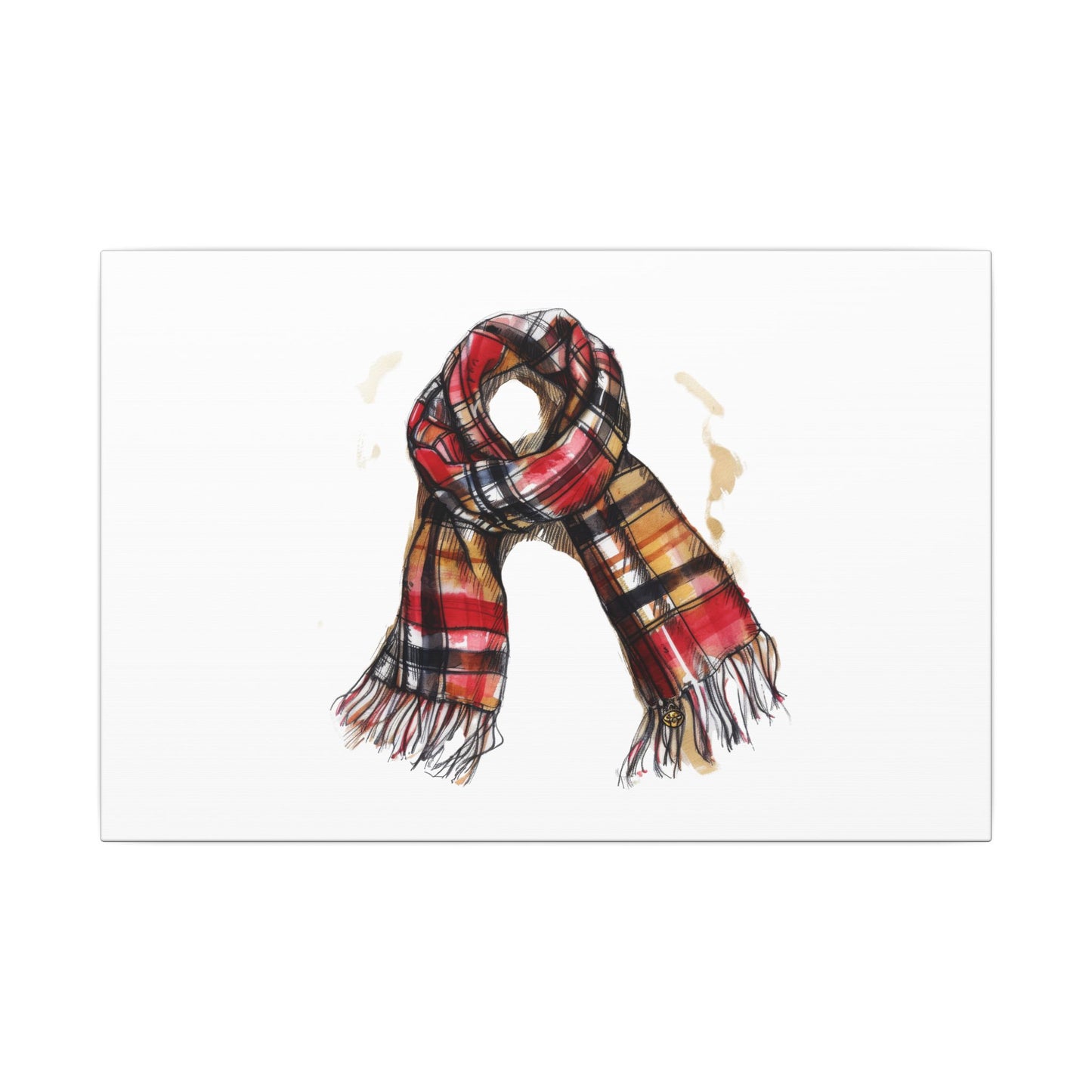 Autumn Scarf Canvas Art Print | Cozy Home Décor, Gift for Fall Lovers, Seasonal Wall Art, Unique Interior Design