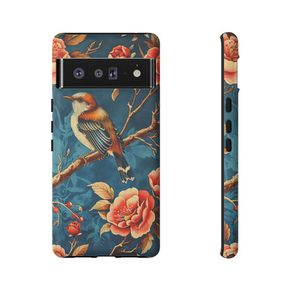 Bird & Floral Phone Case, Tough Cases for Nature Lovers, Gift for Her, Customizable Design, Vibrant Tech Accessories