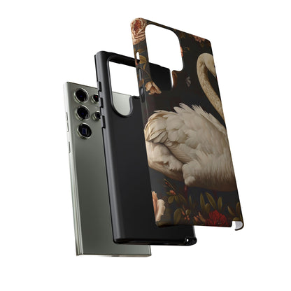 Elegant Swan Phone Case, Floral iPhone Cover, Tough Phone Case, Gift for Her, Nature Lover, Mother's Day, Birthday