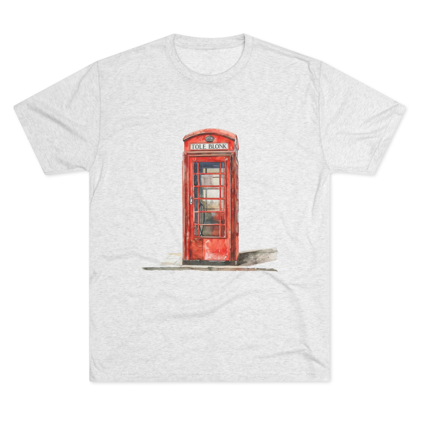 Iconic British Public Telephone - Classic Red Phone Box Unisex Tri-Blend Crew Tee