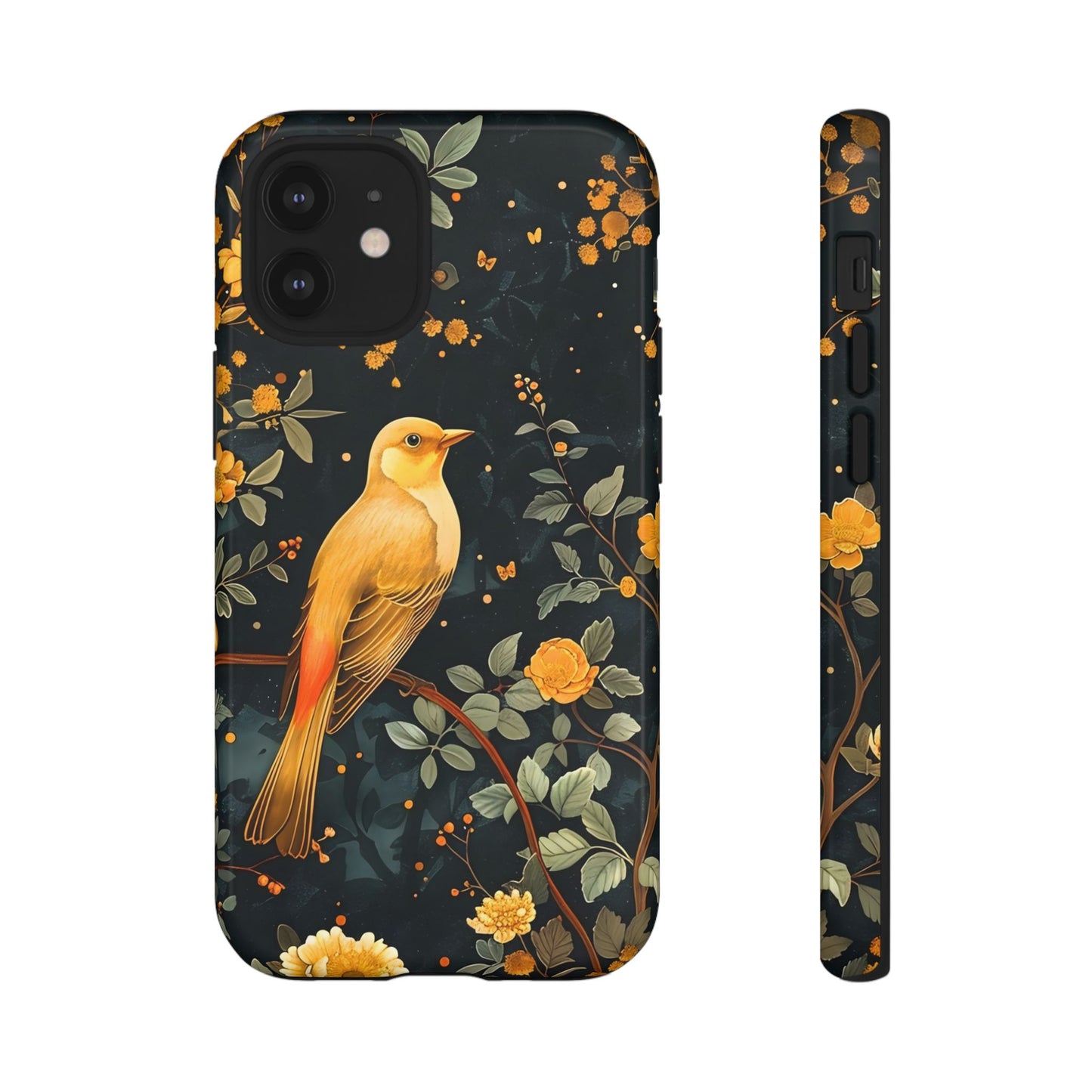 Floral Phone Case, Tough Cases with Bird Design, Nature Lover Gift, Stylish Protection, Birthday Present, Floral Phone Cover