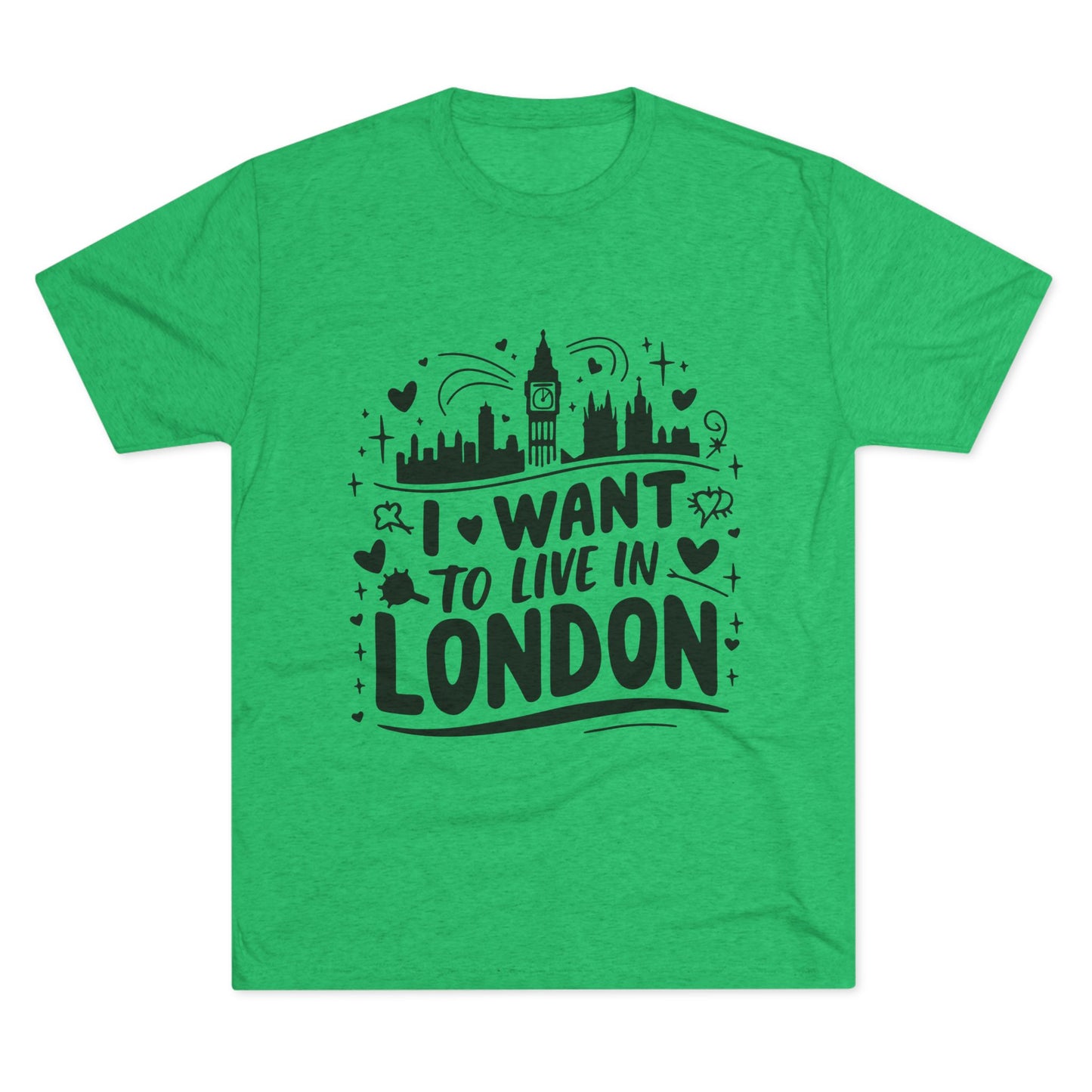 I want to live in London Unisex Tri-Blend Crew Tee