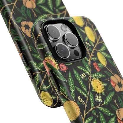 Tough Cases Phone Case, Floral Phone Cover, Tough Phone Protection, Gift for Plant Lovers, Black Background, Eco-Friendly Design