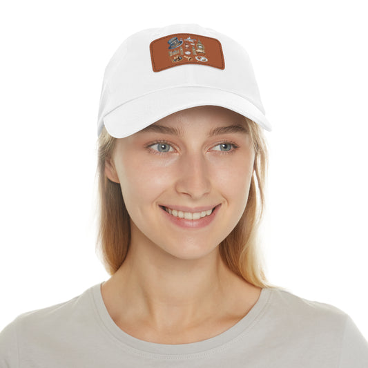 A Taste of Old Britain Dad Hat with Leather Patch (Rectangle)